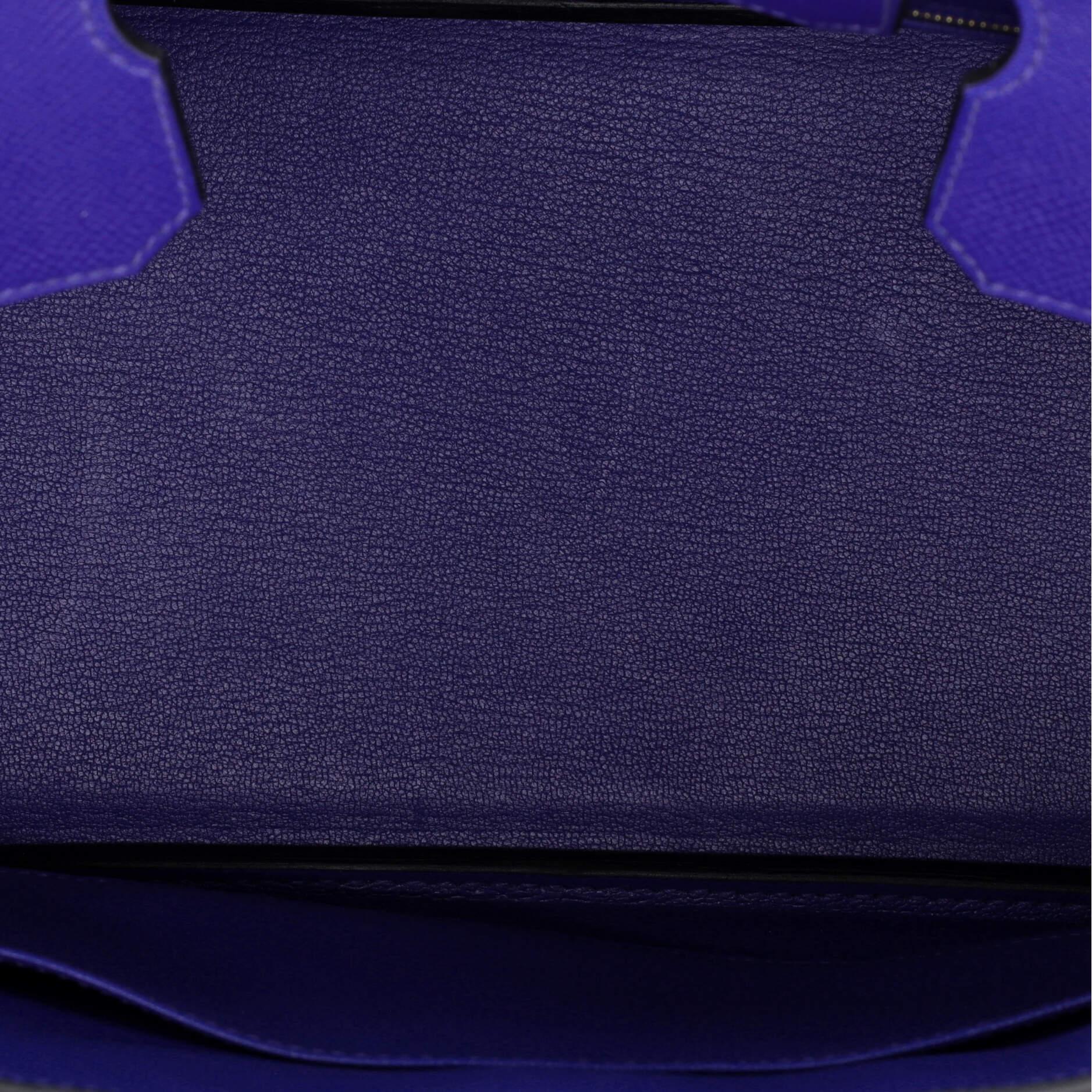 Hermes Birkin Handbag Bleu Electrique Epsom with Gold Hardware 30 For Sale 1