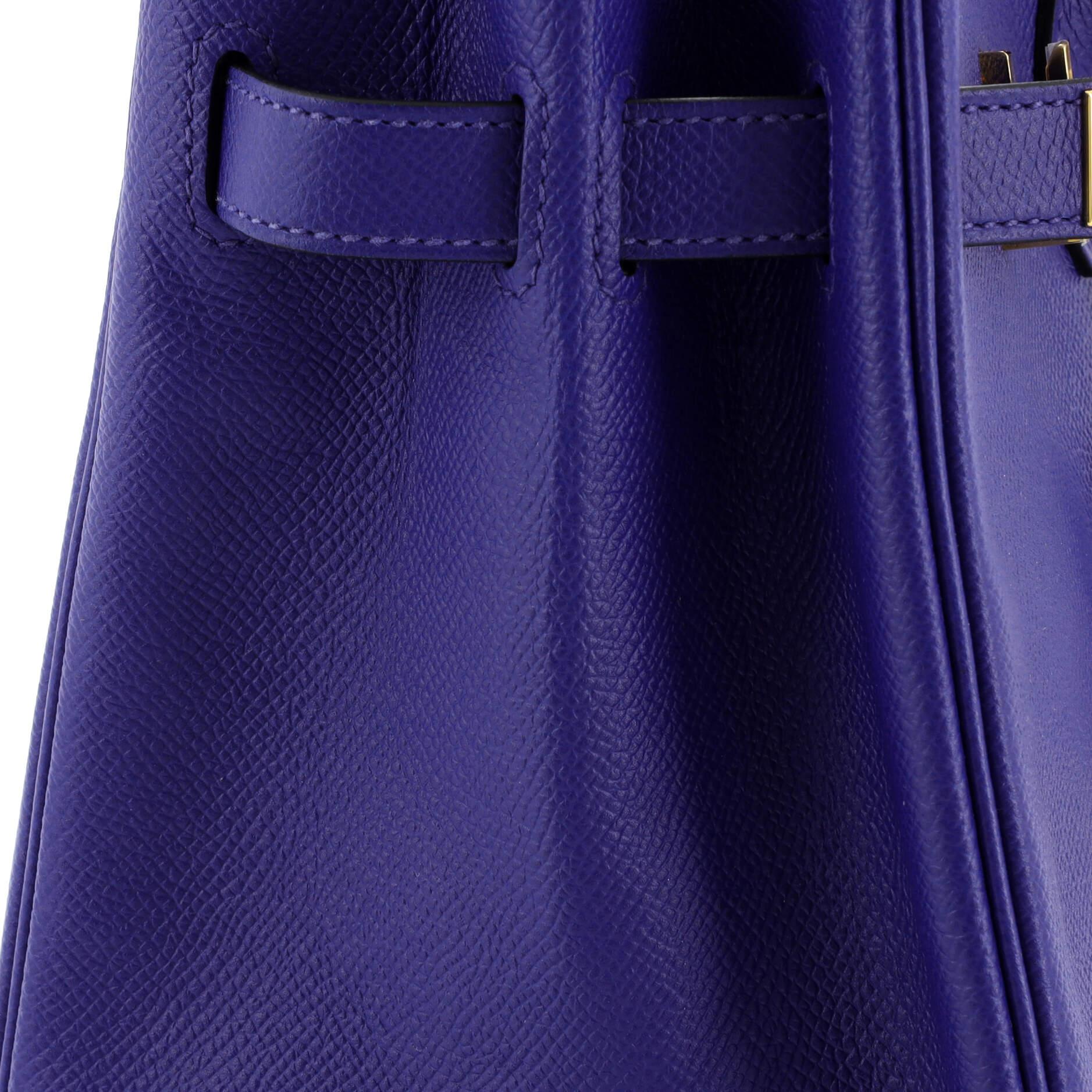 Hermes Birkin Handbag Bleu Electrique Epsom with Gold Hardware 30 For Sale 3