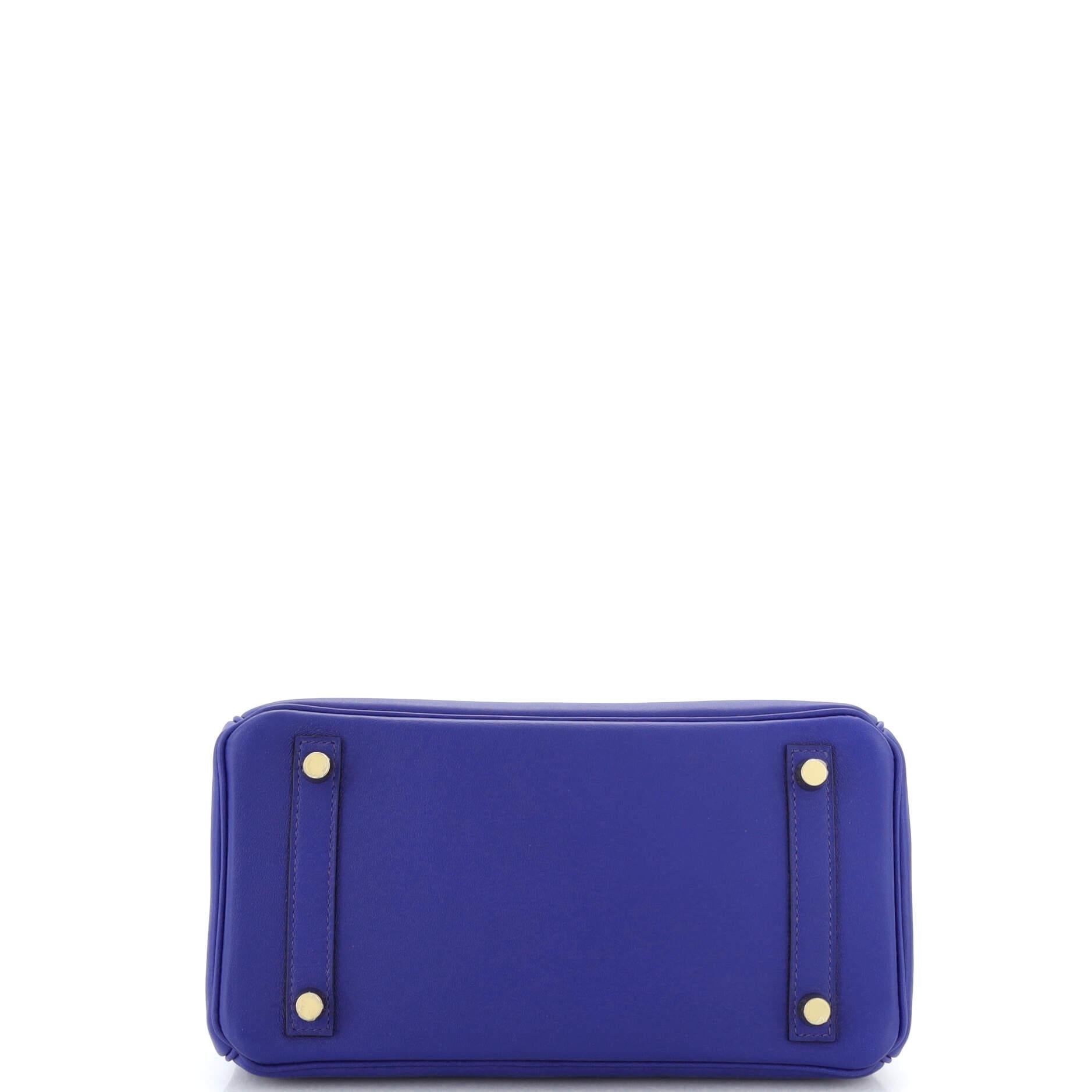 Women's or Men's Hermes Birkin Handbag Bleu Electrique Swift with Gold Hardware 25