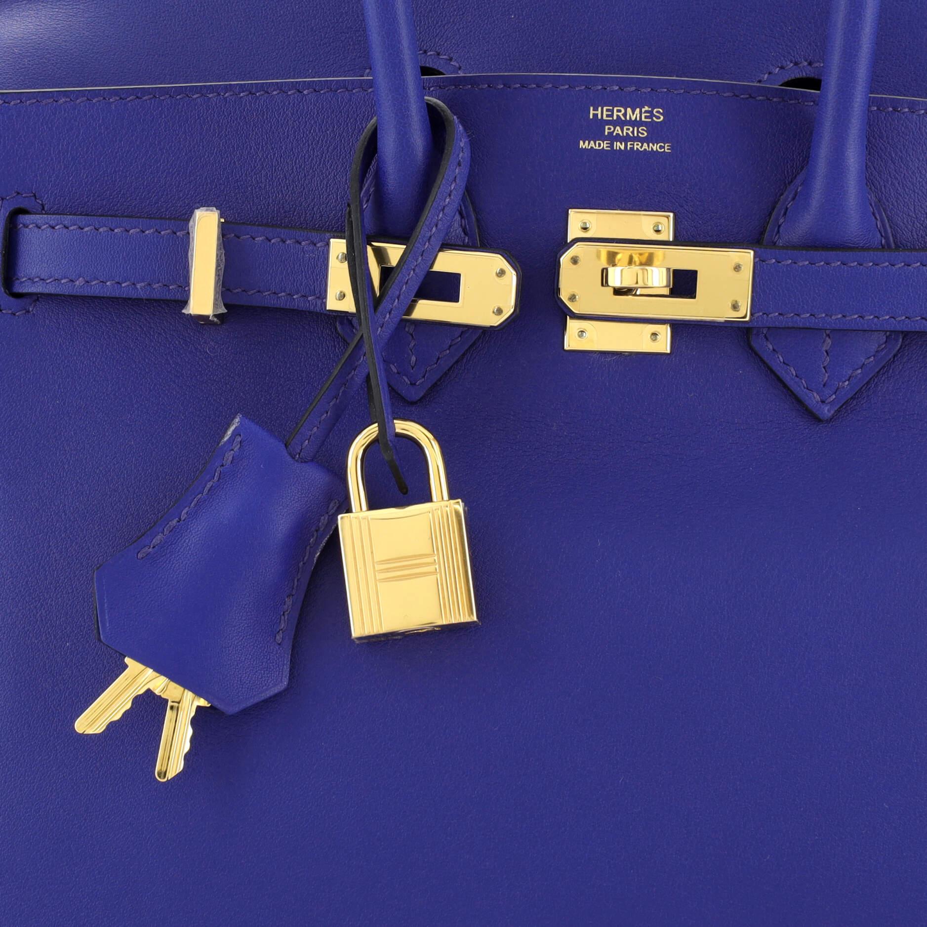 Hermes Birkin Handbag Bleu Electrique Swift with Gold Hardware 25 2