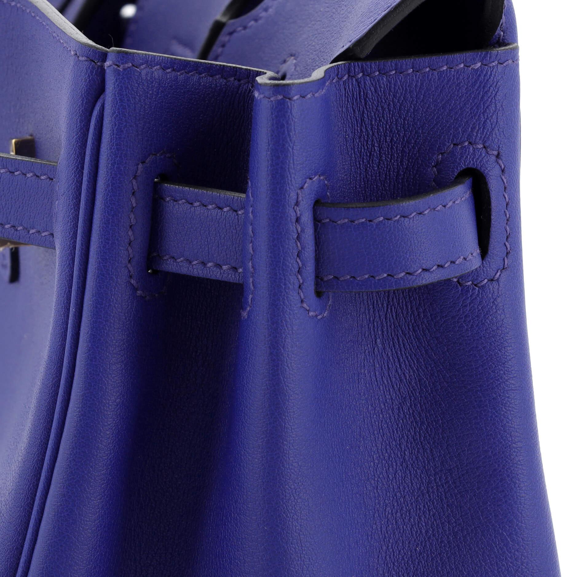 Hermes Birkin Handbag Bleu Electrique Swift with Gold Hardware 25 3