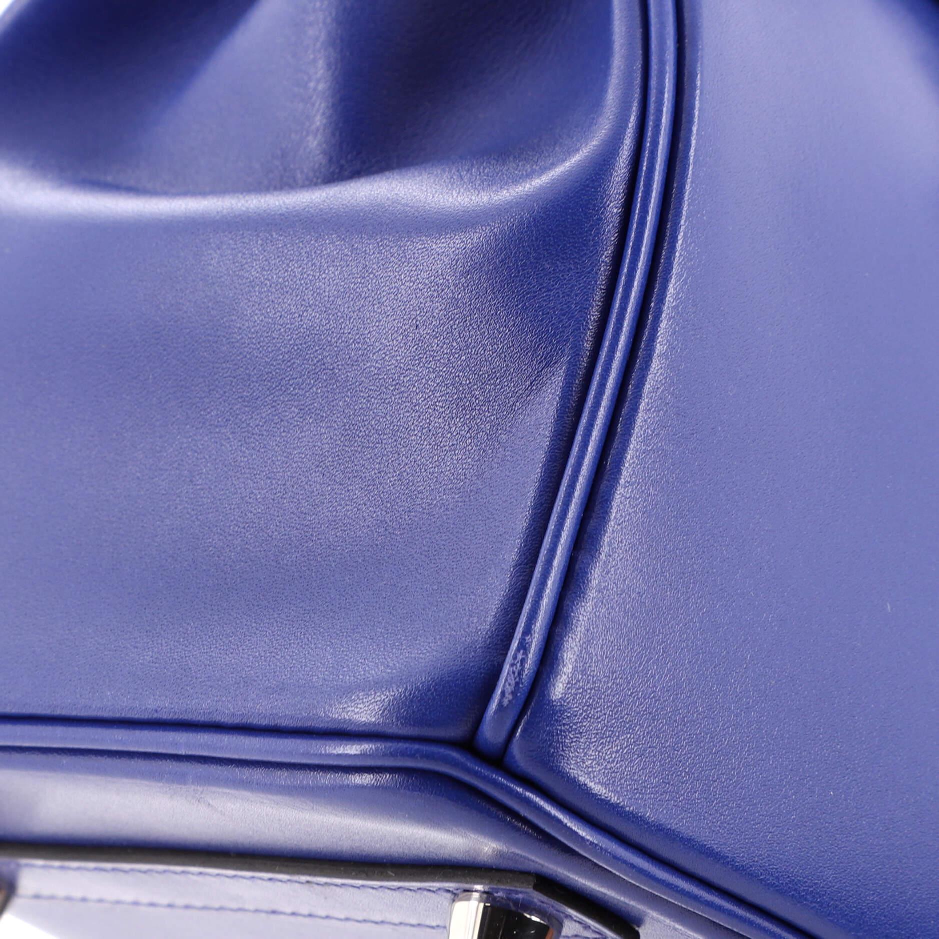 Hermes Birkin Handbag Bleu Electrique Tadelakt with Palladium Hardware 25 4