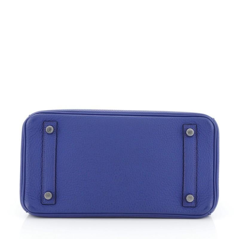 Hermes Birkin Handbag Bleu Electrique Togo with Palladium Hardware 25 In Good Condition In NY, NY