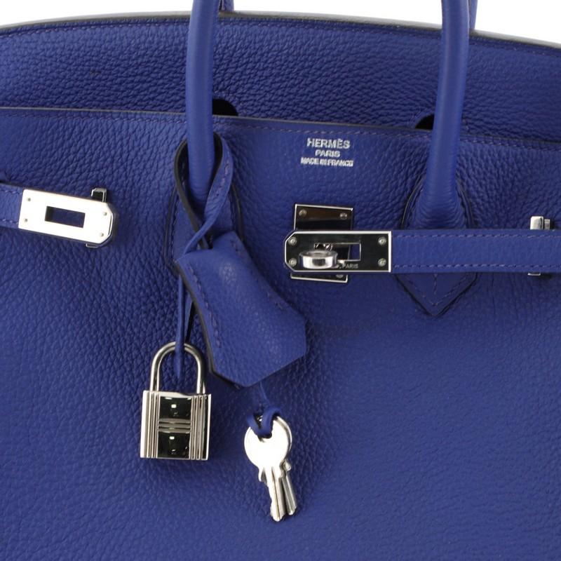 Hermes Birkin Handbag Bleu Electrique Togo with Palladium Hardware 25 1