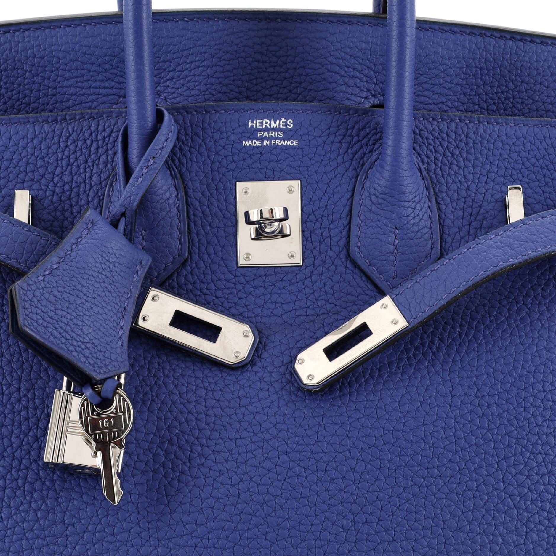 Hermes Birkin Handbag Bleu Electrique Togo with Palladium Hardware 25 3