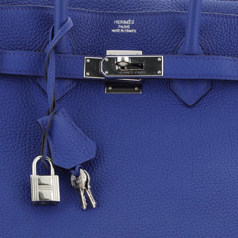 Purple Hermes Birkin Handbag Bleu Electrique Togo with Palladium Hardware 35