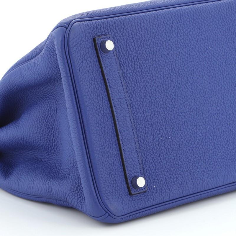 Hermes Birkin Handbag Bleu Electrique Togo with Palladium Hardware 35 In Good Condition In NY, NY