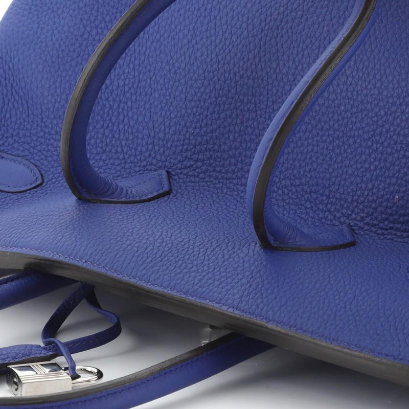 Women's or Men's Hermes Birkin Handbag Bleu Electrique Togo with Palladium Hardware 35