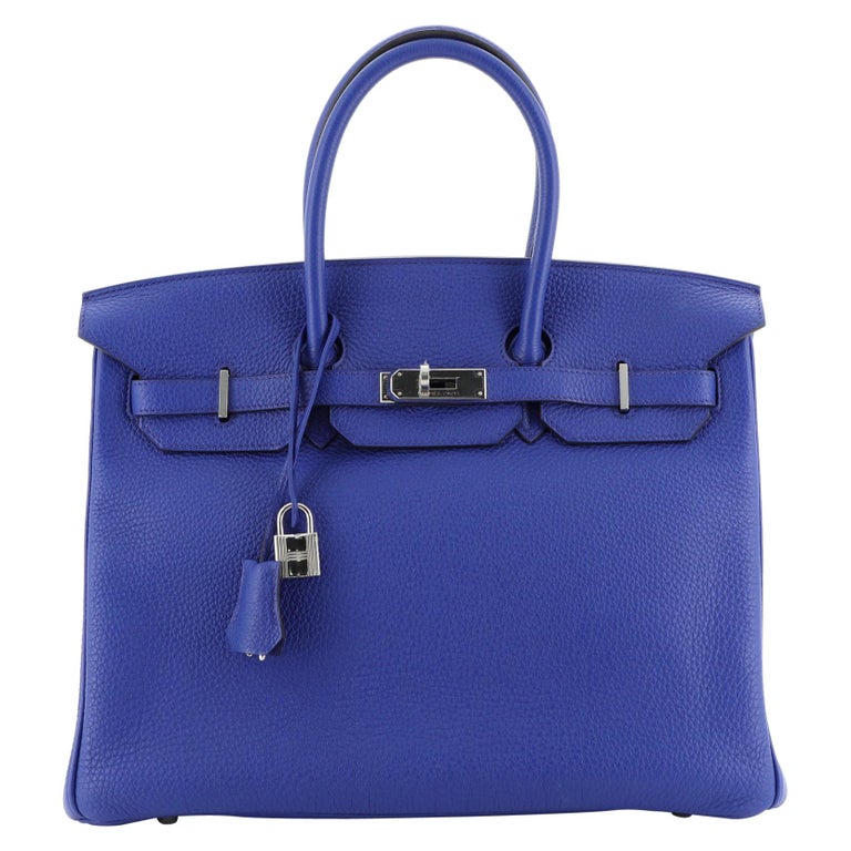 Hermes Birkin Handbag Bleu Electrique Togo With Palladium Hardware 35 ...