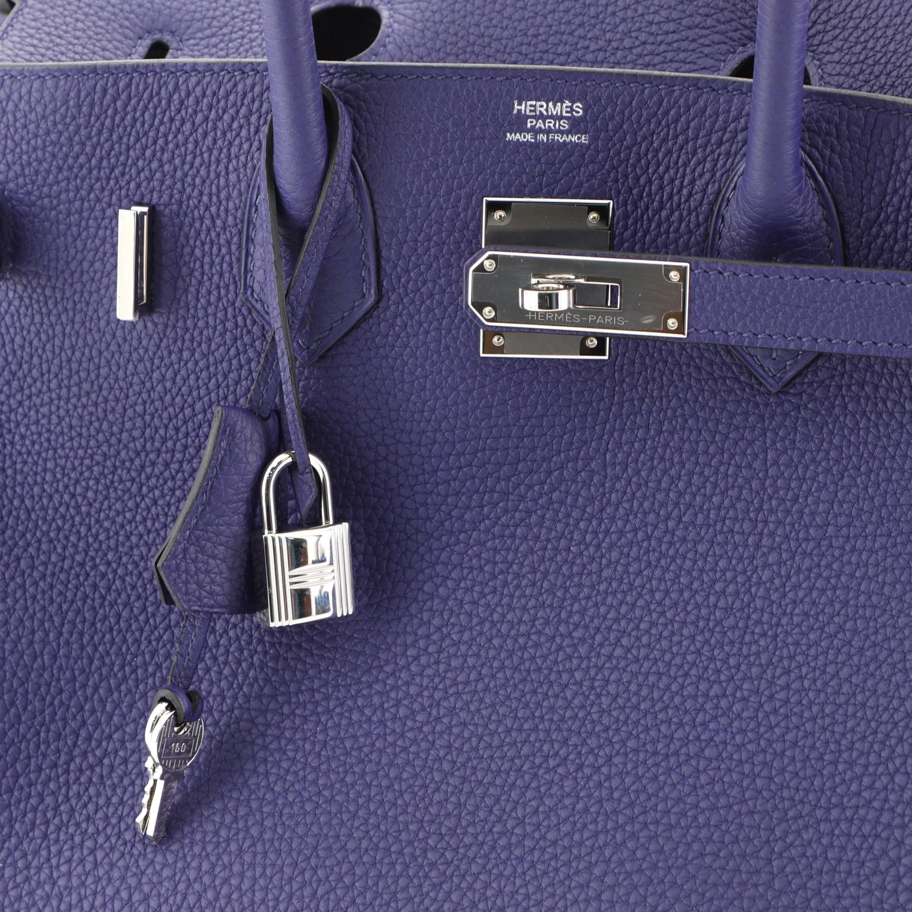 Hermes Birkin Handbag Bleu Encre Togo with Palladium Hardware 30 2