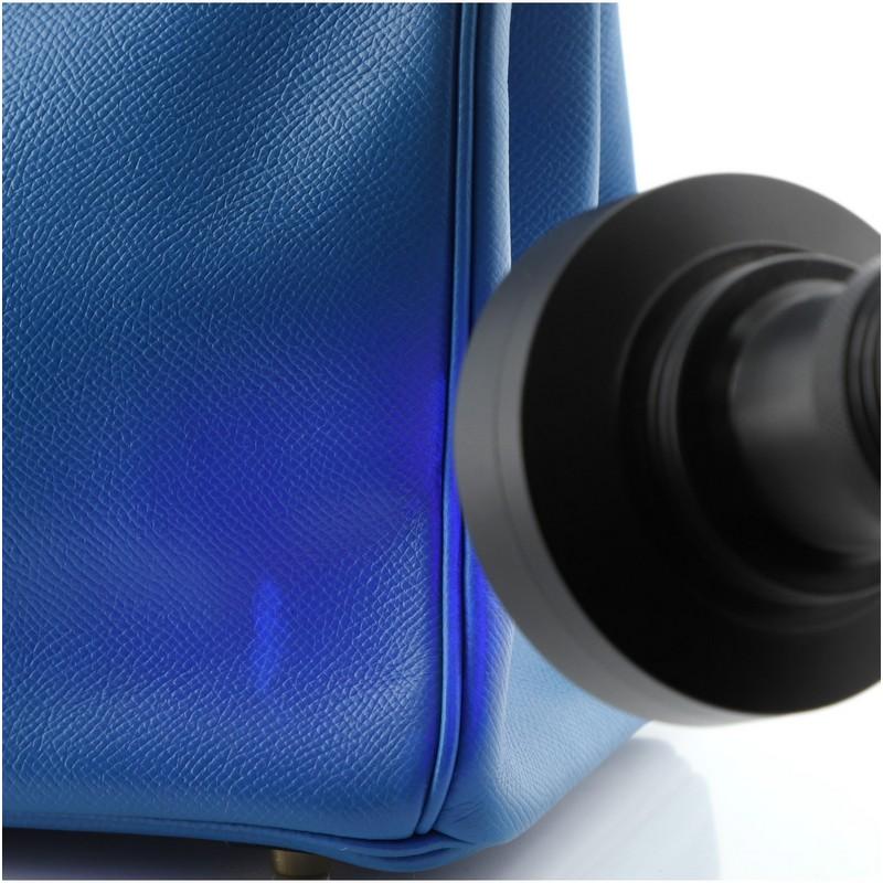 Hermes Birkin Handbag Bleu France Courchevel with Gold Hardware 30 3