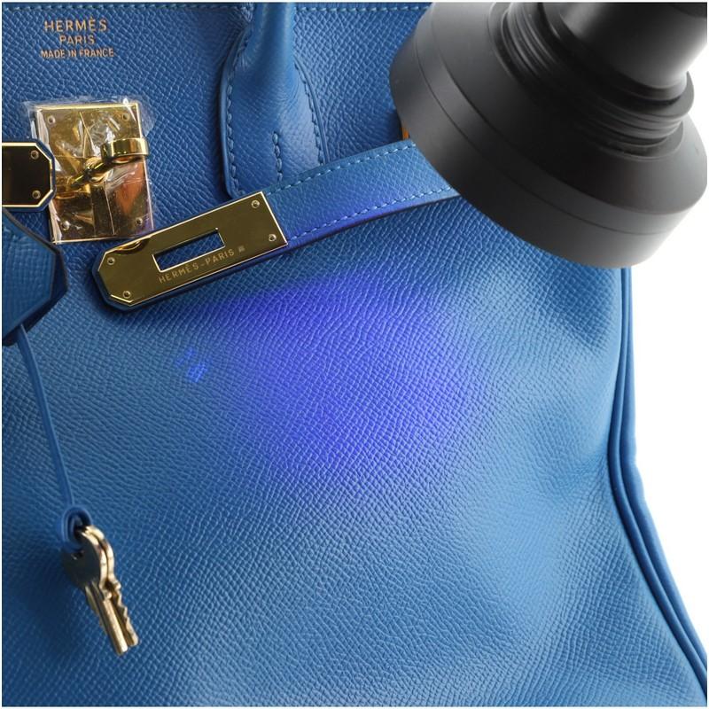 Women's Hermes Birkin Handbag Bleu France Courchevel with Gold Hardware 30