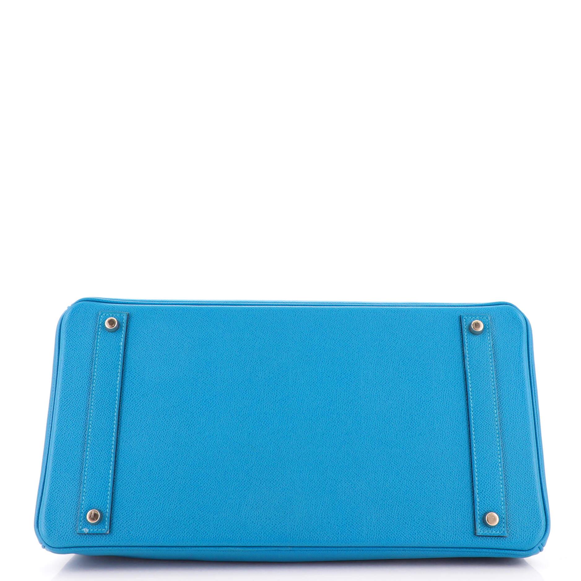 Women's or Men's Hermes Birkin Handbag Bleu France Epsom with Gold Hardware 40
