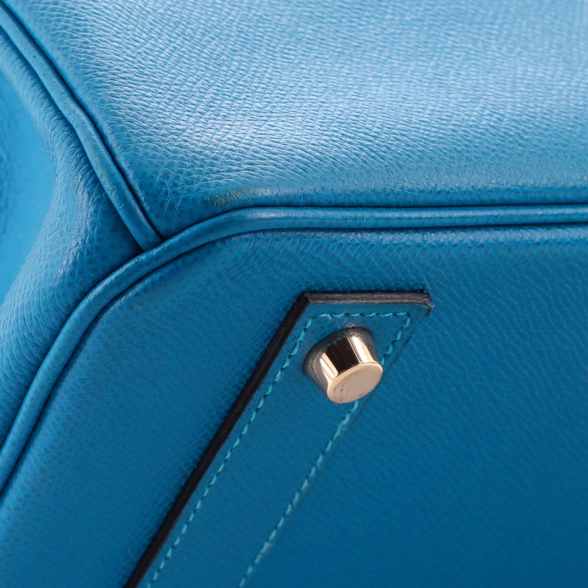 Hermes Birkin Handbag Bleu France Epsom with Gold Hardware 40 3
