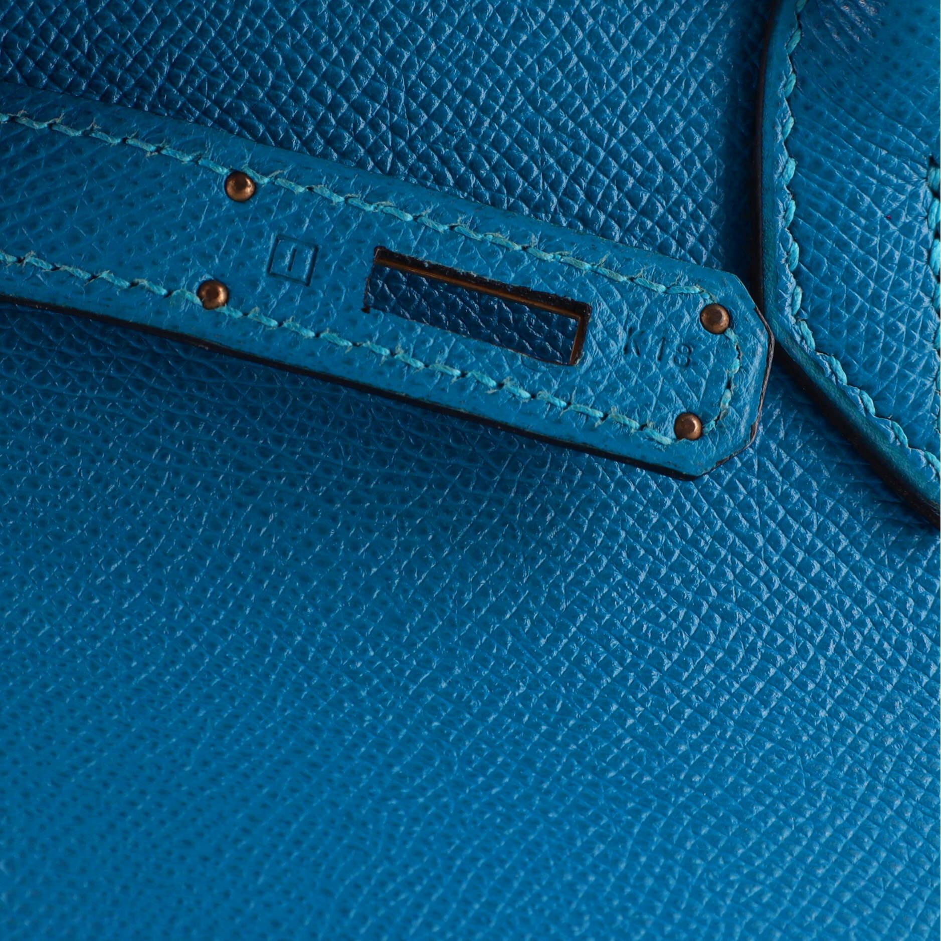 Hermes Birkin Handbag Bleu France Epsom with Gold Hardware 40 5