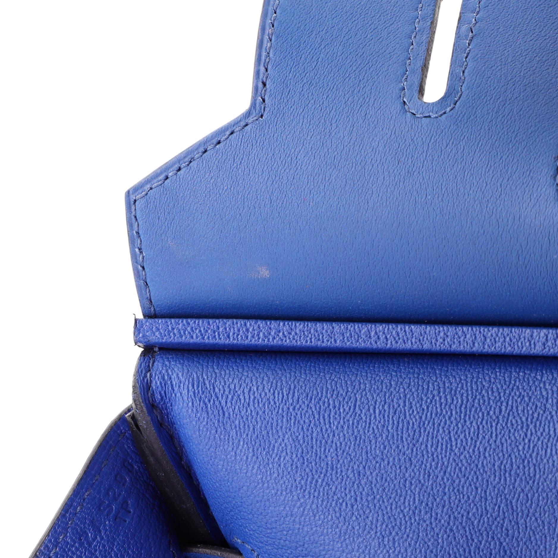 Hermes Birkin Handbag Bleu France Swift with Palladium Hardware 30 4