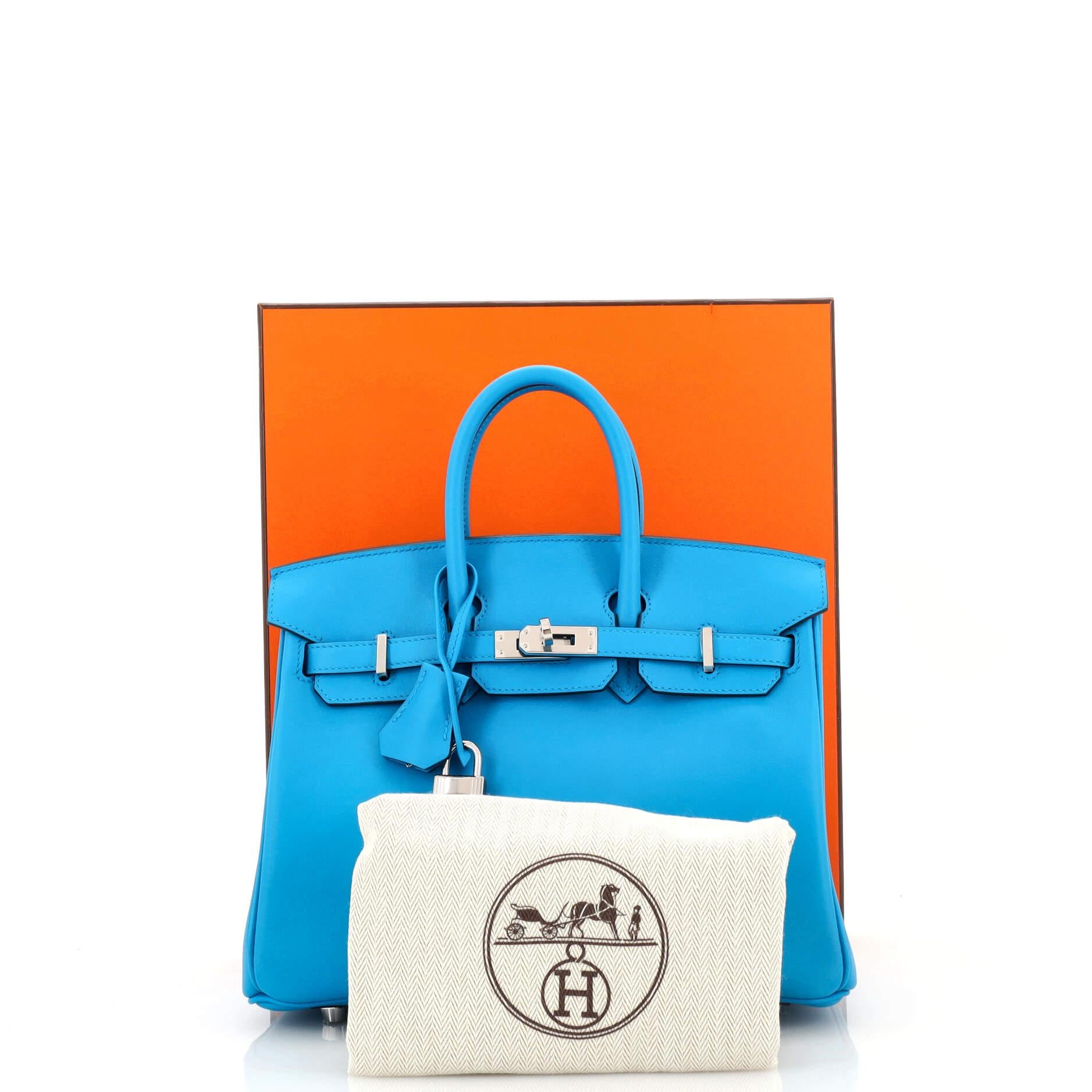Hermes Birkin 25 Bag Exotic Blue Sapphire Palladium Hardware Swift