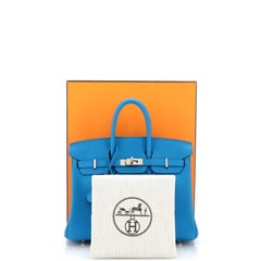Hermes Birkin Handbag Bleu Frida Swift with Palladium Hardware 25