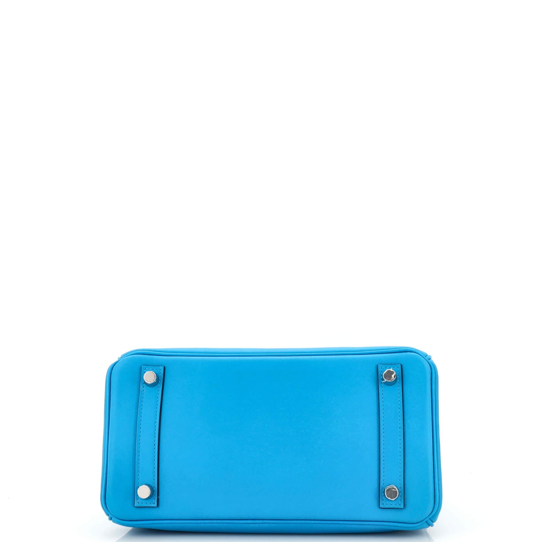 Hermes Birkin Handbag Bleu Frida Swift with Palladium Hardware 25 1