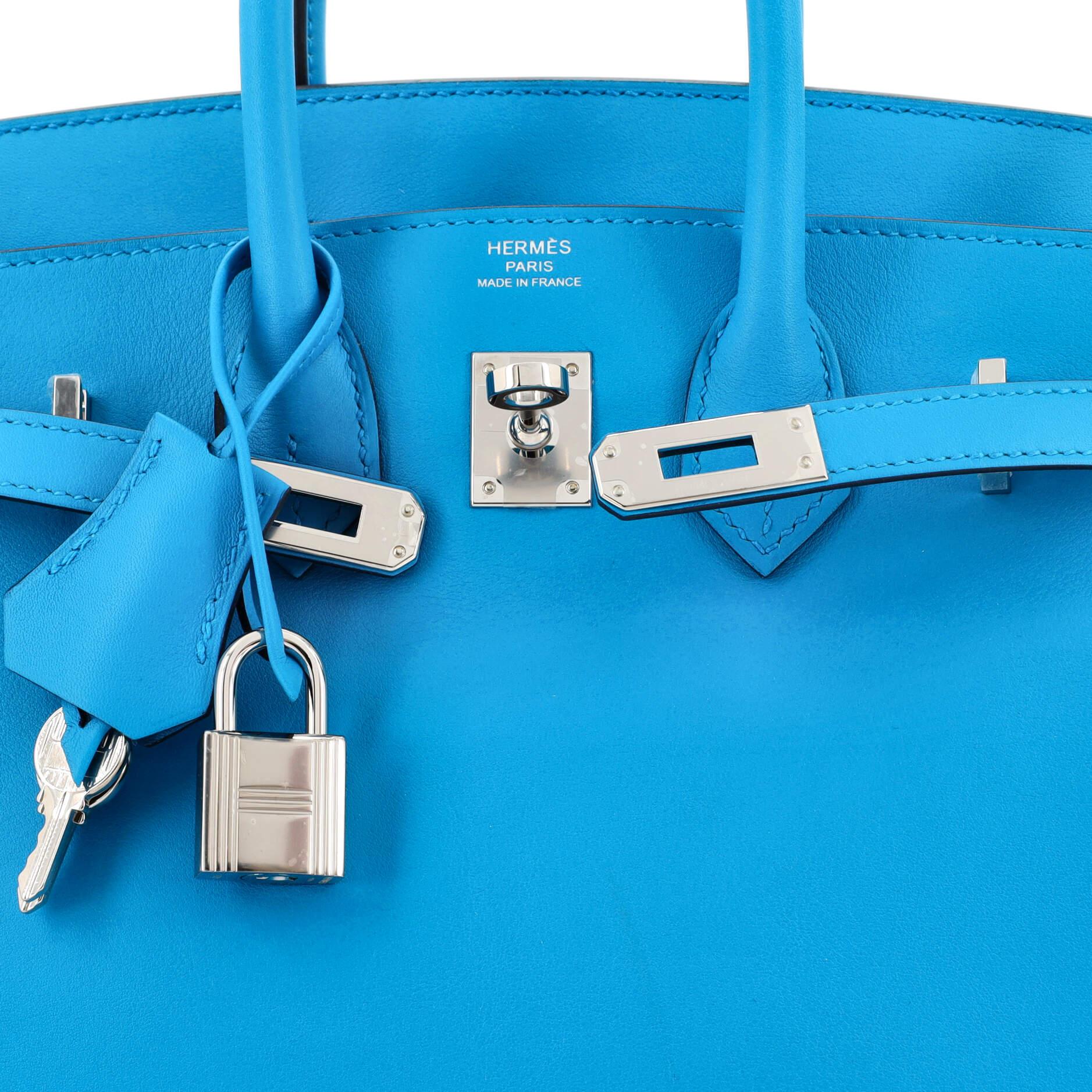Hermes Birkin Handbag Bleu Frida Swift with Palladium Hardware 25 3
