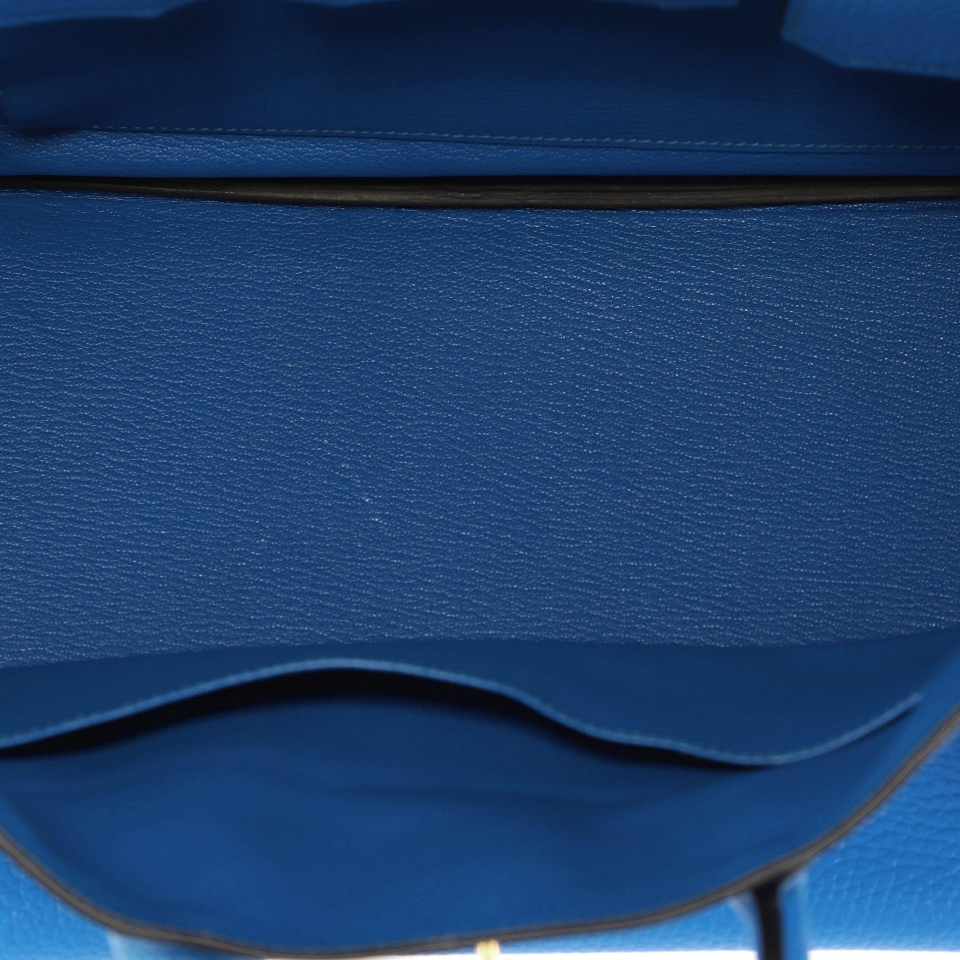 Hermes Birkin Handbag Bleu Hydra Clemence with Gold Hardware 35 2