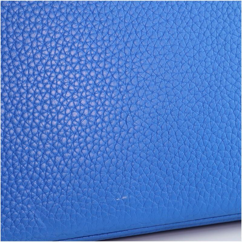 Blue Hermes Birkin Handbag Bleu Hydra Clemence with Palladium Hardware 30