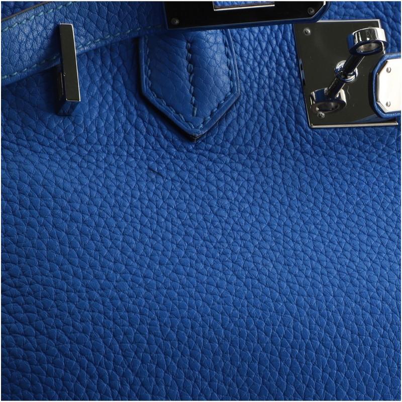 Hermes Birkin Handbag Bleu Hydra Clemence with Palladium Hardware 30 1