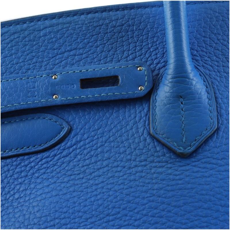 Hermes Birkin Handbag Bleu Hydra Clemence with Palladium Hardware 35 6