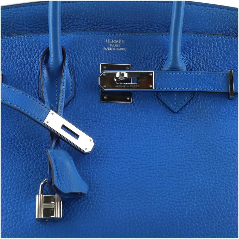 Hermes Birkin Handbag Bleu Hydra Clemence with Palladium Hardware 35 2