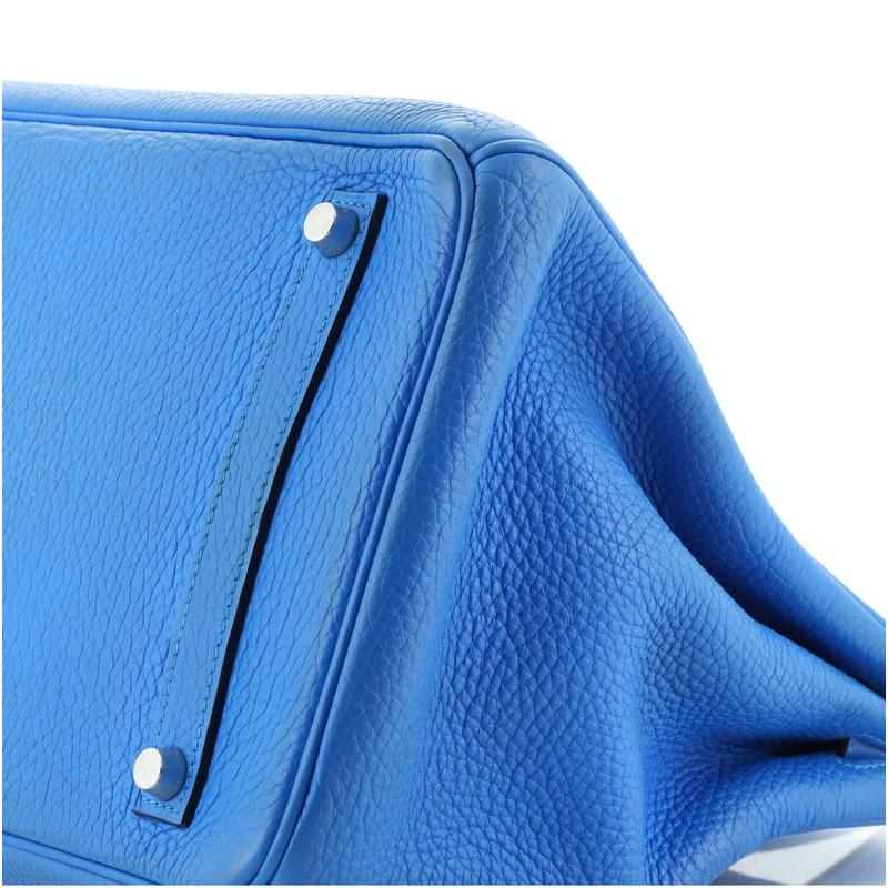 Hermes Birkin Handbag Bleu Hydra Clemence with Palladium Hardware 35 3