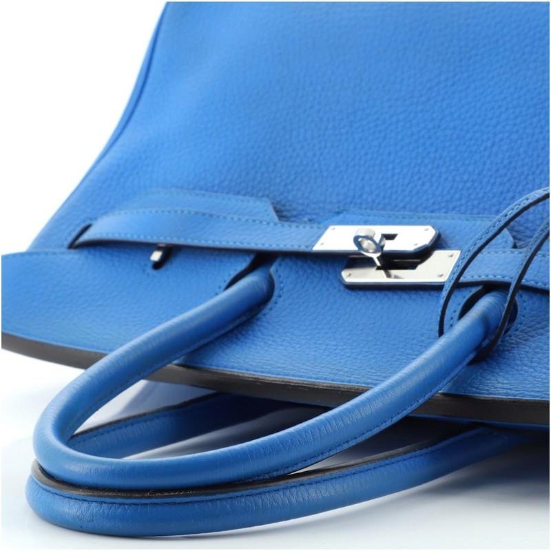 Hermes Birkin Handbag Bleu Hydra Clemence with Palladium Hardware 35 4