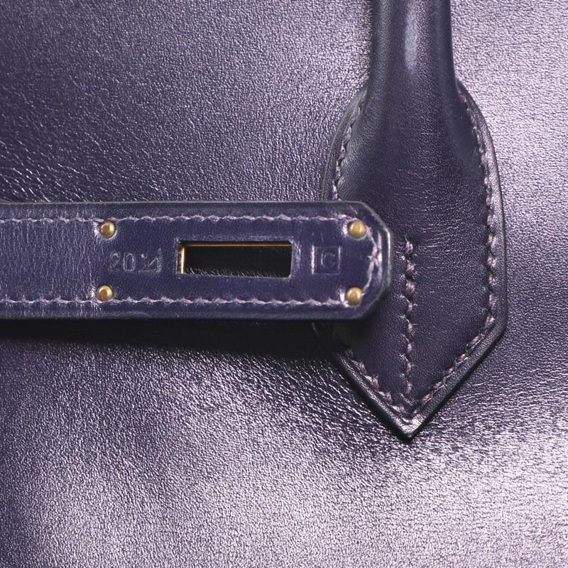 Hermes Birkin Handbag Bleu Indigo Box Calf with Gold Hardware 35 5