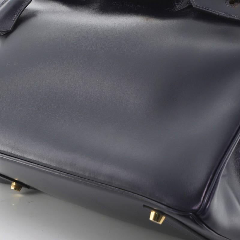 Hermes Birkin Handbag Bleu Indigo Box Calf with Gold Hardware 35 2