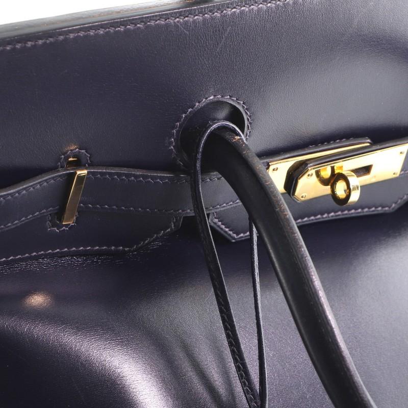Hermes Birkin Handbag Bleu Indigo Box Calf with Gold Hardware 35 3