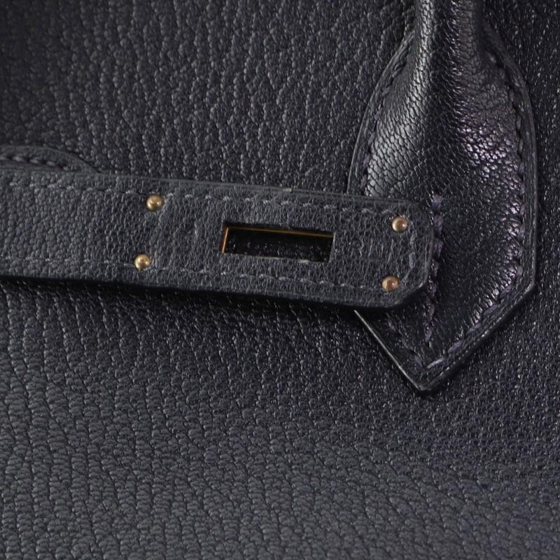Hermes Birkin Handbag Bleu Indigo Chevre de Coromandel with Gold Hardware 4