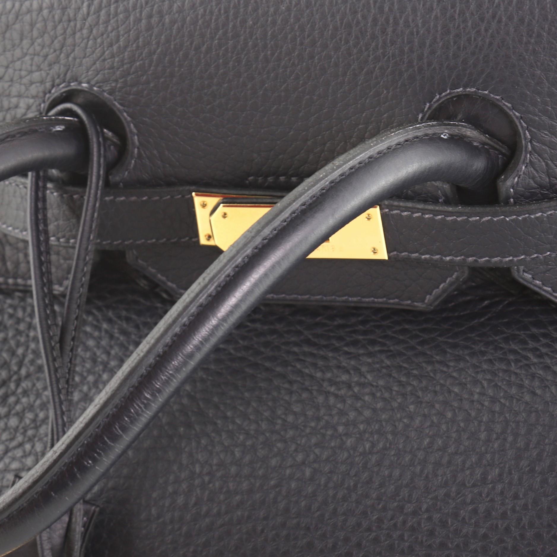 Women's Hermes Birkin Handbag Bleu Indigo Clemence with Gold Hardware 35