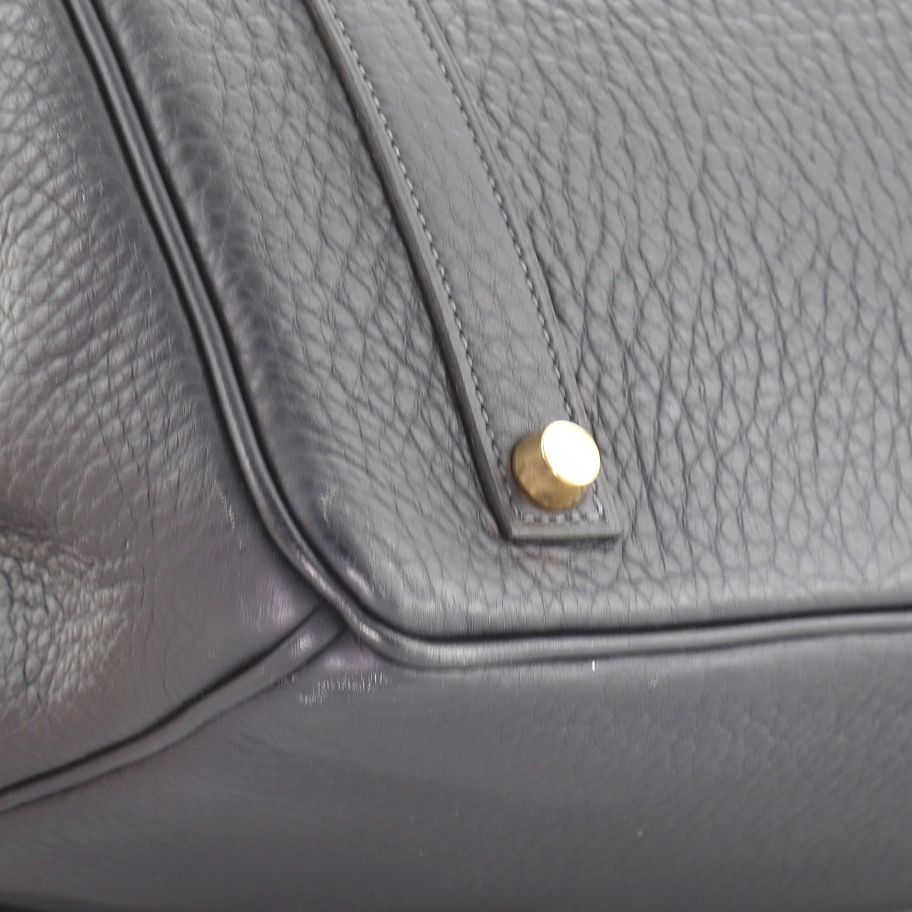 Hermes Birkin Handbag Bleu Indigo Clemence with Gold Hardware 35 2