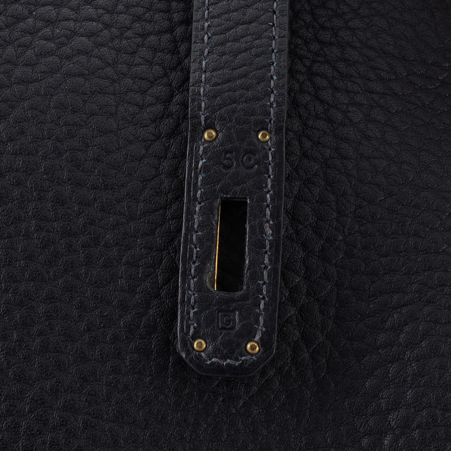 Hermes Birkin Handbag Bleu Indigo Fjord with Gold Hardware 40 10