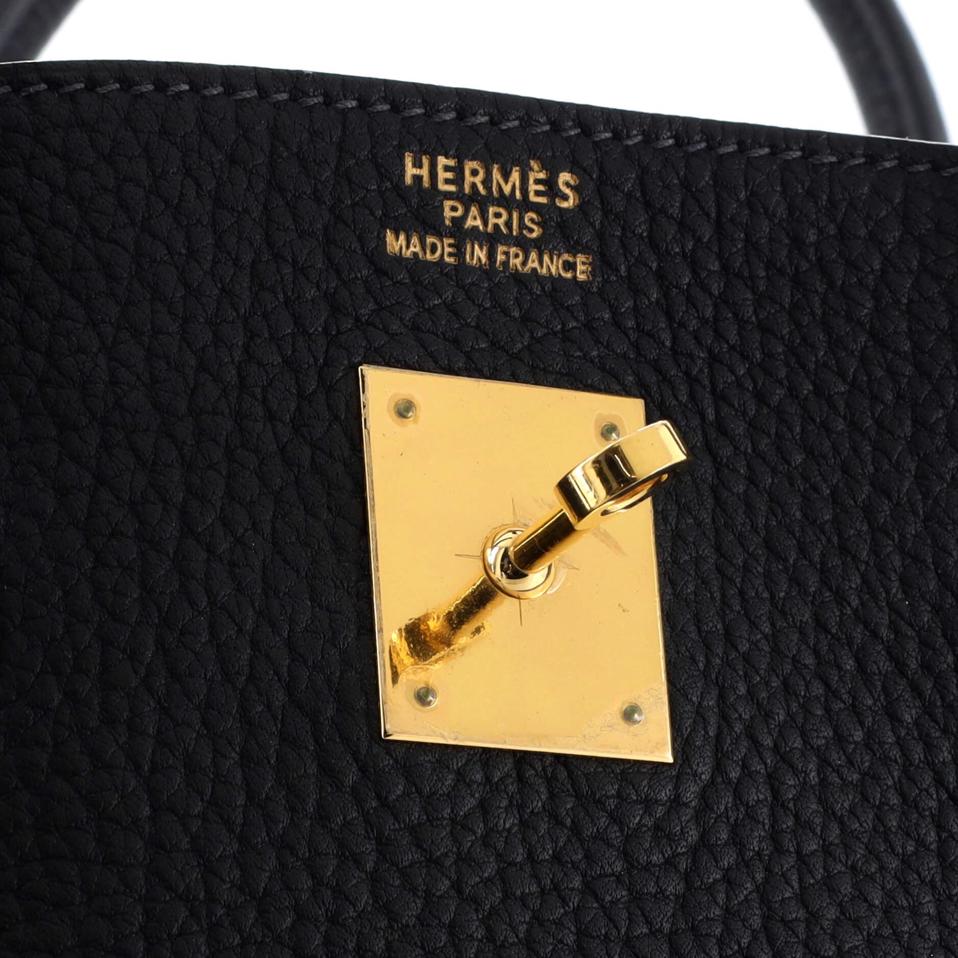 Hermes Birkin Handbag Bleu Indigo Fjord with Gold Hardware 40 4