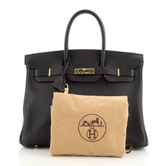 Hermes Birkin Handbag Bleu Indigo Togo with Gold Hardware 35