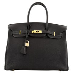 Hermes Birkin Handbag Bleu Indigo Togo with Gold Hardware 35