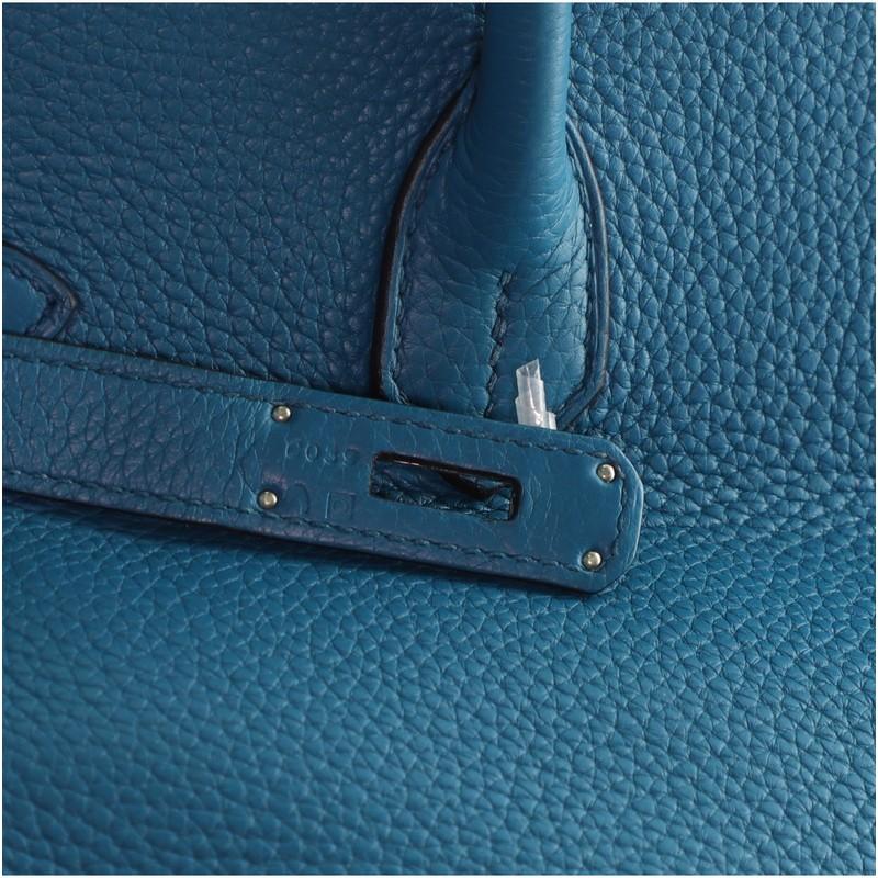 Hermes Birkin Handbag Bleu Izmir Clemence with Palladium Hardware 35 1