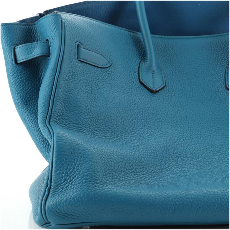 Hermes Birkin Handbag Bleu Izmir Clemence with Palladium Hardware 35 2