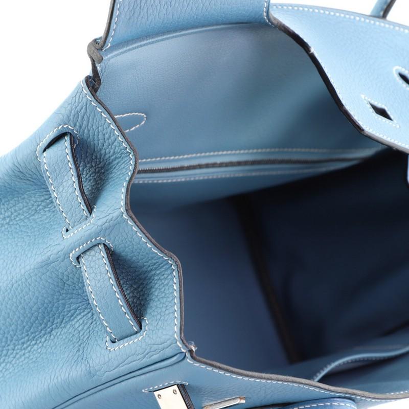 Hermes Birkin Handbag Bleu Jean Clemence with Palladium Hardware 30 4