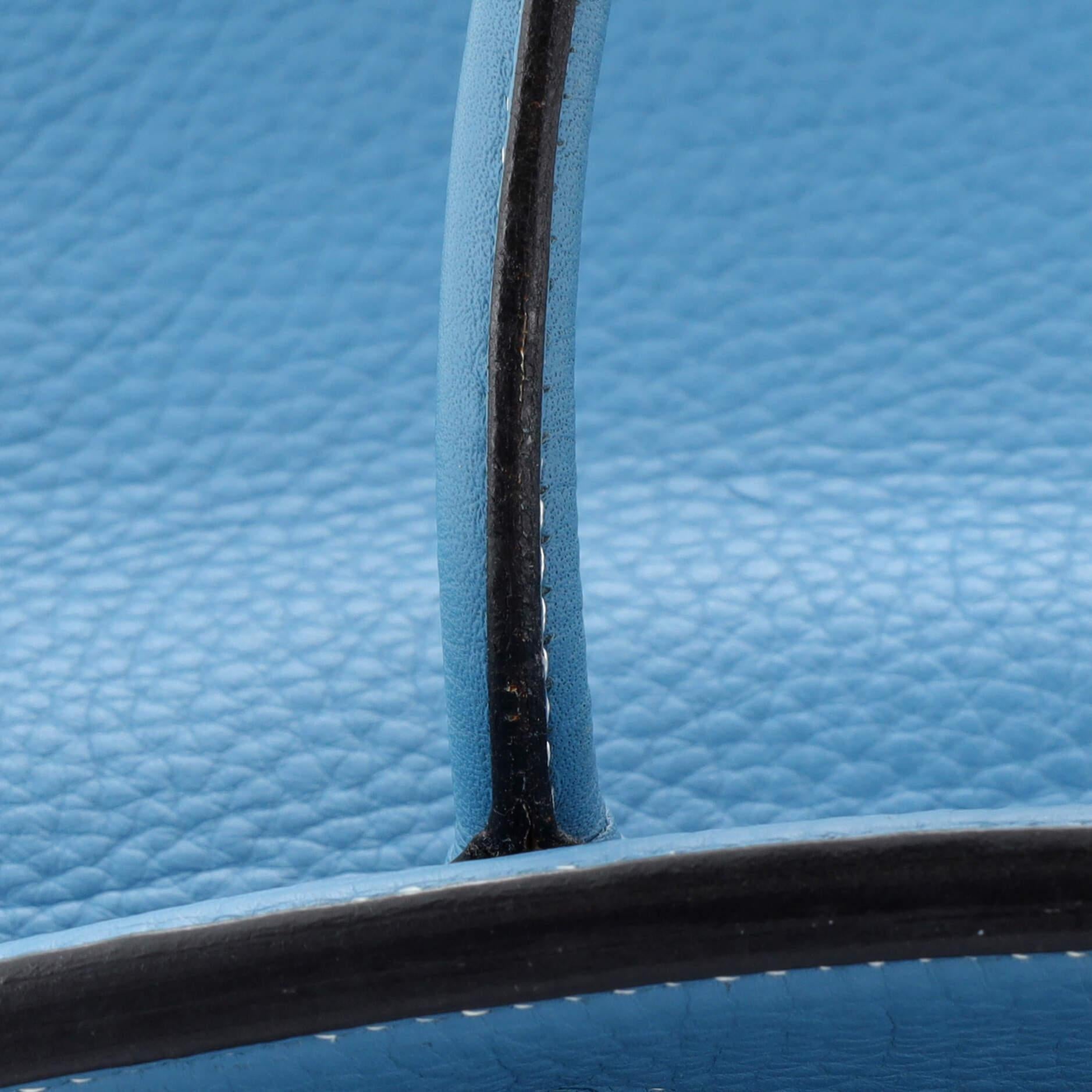 Hermes Birkin Handbag Bleu Jean Clemence with Palladium Hardware 35 6