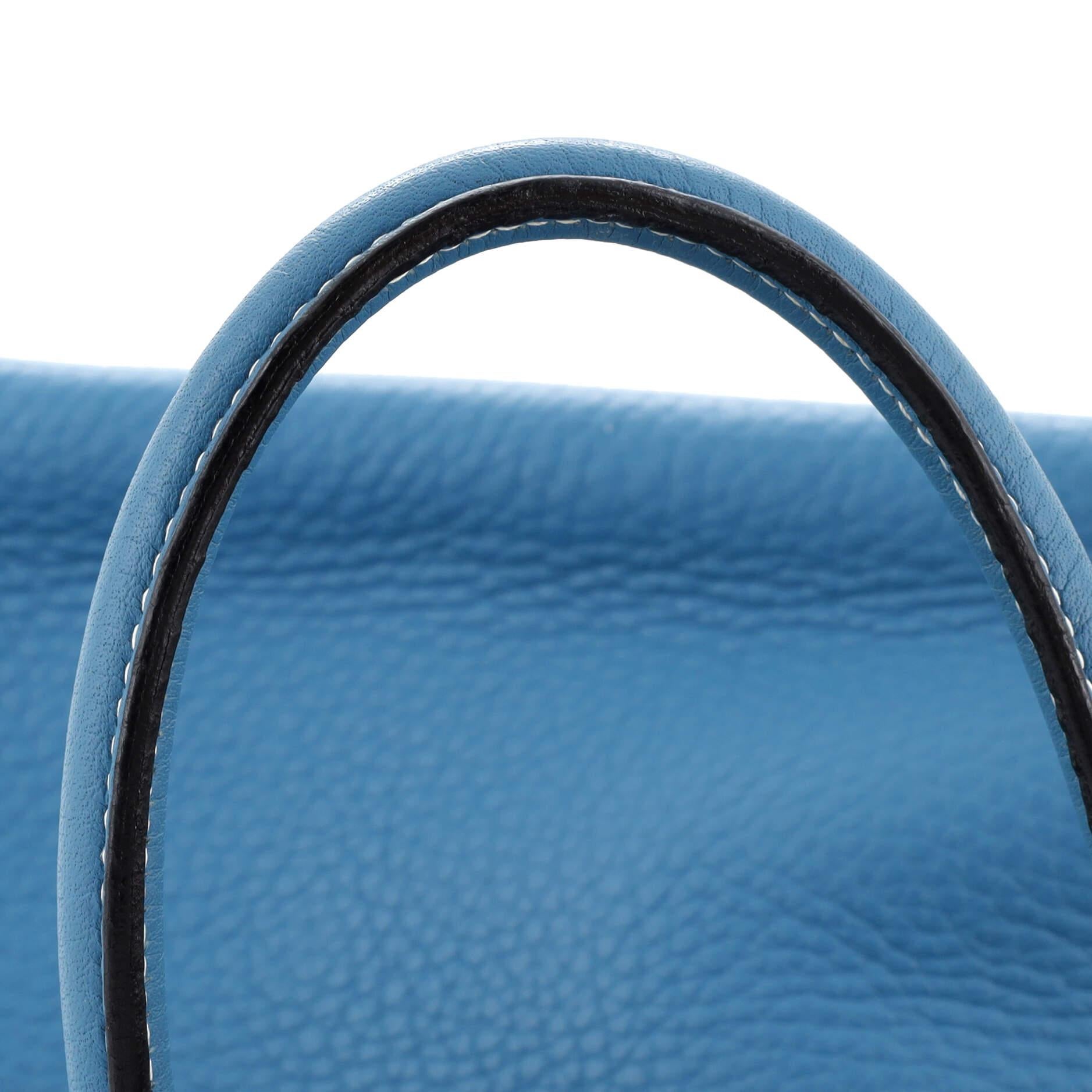 Hermes Birkin Handbag Bleu Jean Clemence with Palladium Hardware 35 5
