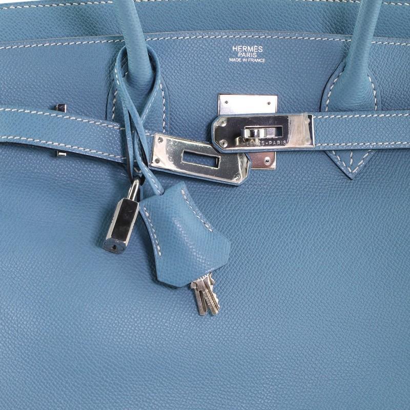 Hermes Birkin Handbag Bleu Jean Epsom with Palladium Hardware 30 2