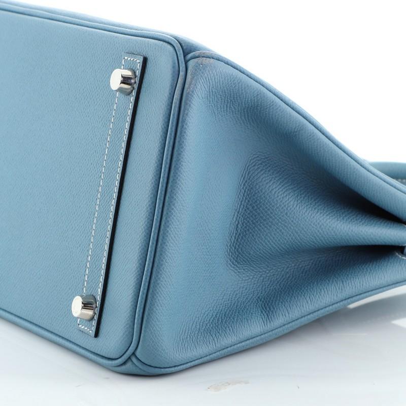 Hermes Birkin Handbag Bleu Jean Epsom with Palladium Hardware 30 3