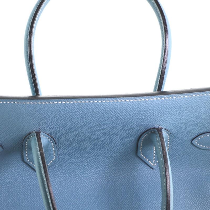 Hermes Birkin Handbag Bleu Jean Epsom with Palladium Hardware 30 4