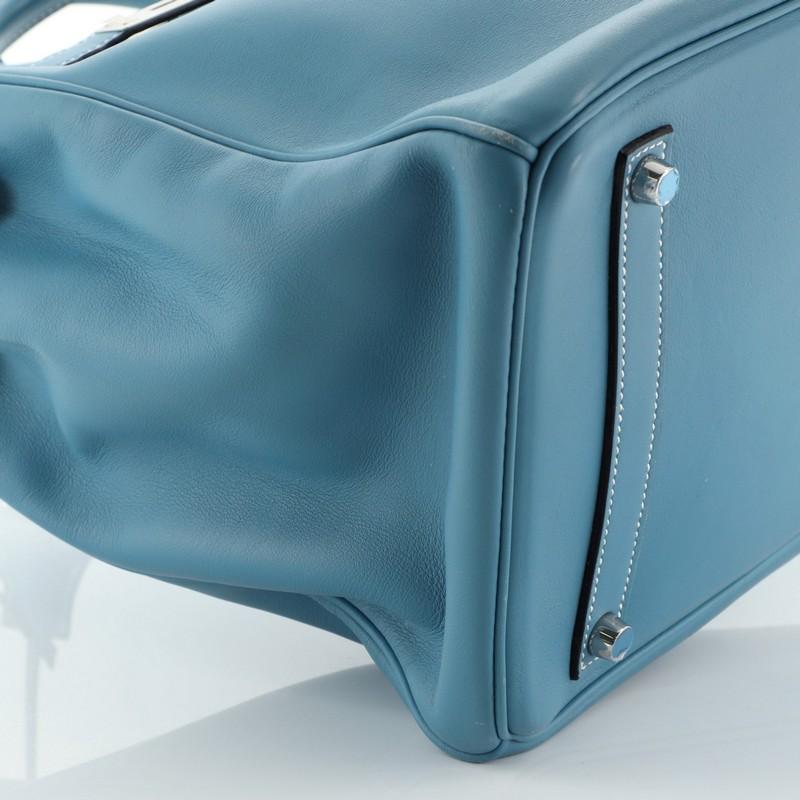 Hermes Birkin Handbag Bleu Jean Swift with Palladium Hardware 35 1
